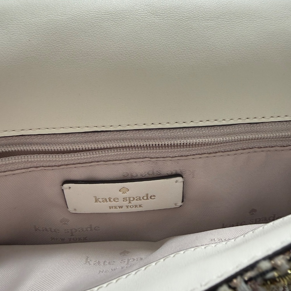 Kate Spade Outlet Tweed Shoulder Bag | Turn Lock | Chain Strap - Picture 4 of 5